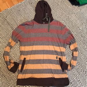 Volcom striped hooded long sleeve